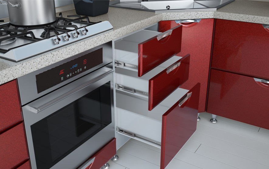 Модульная кухня Равенна Вива  Серый/бордо - фото 5