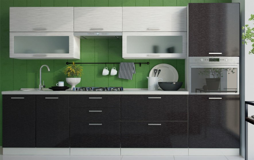 Модульная кухня Равенна Стайл  Титан черный/белый - фото 1
