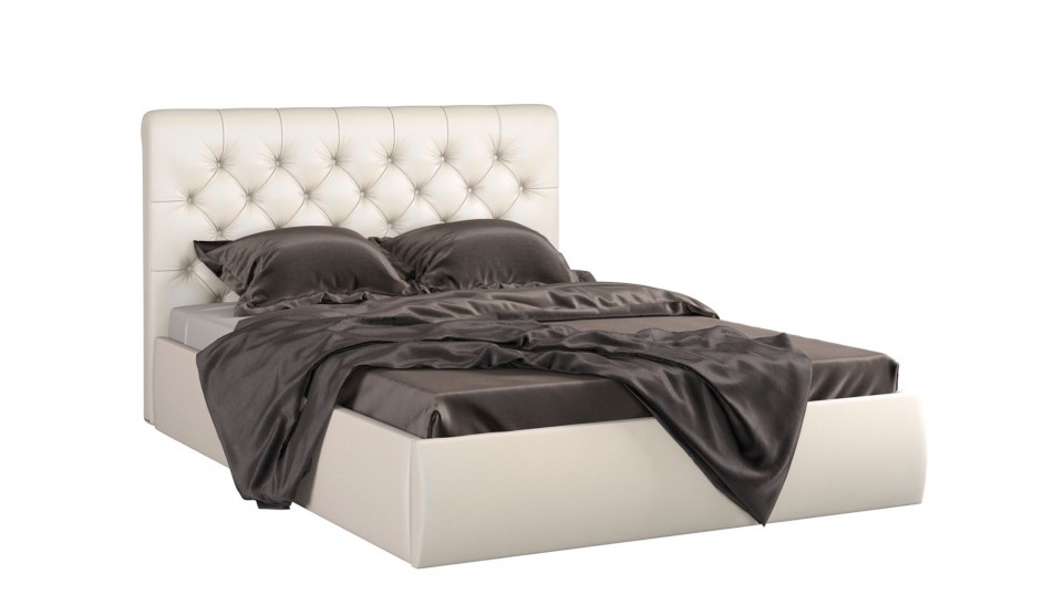 Мягкая кровать Беатриче с пуговицами 160*200 (подъемник) Pearl shell - фото 1