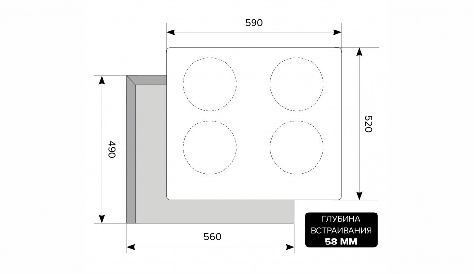 Индукционная поверхность LEX EVI 640-1 BL Чёрное стекло - фото 2