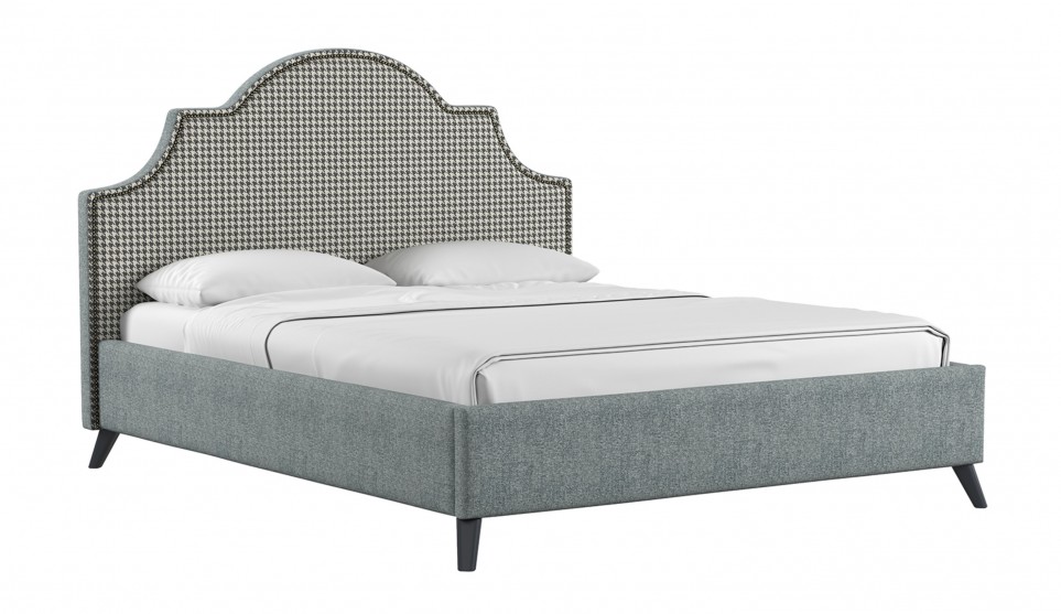 Мягкая кровать Фаина 160 Rolan 16/1 (grey)/Trussardi 0/1 (grey) - фото 1