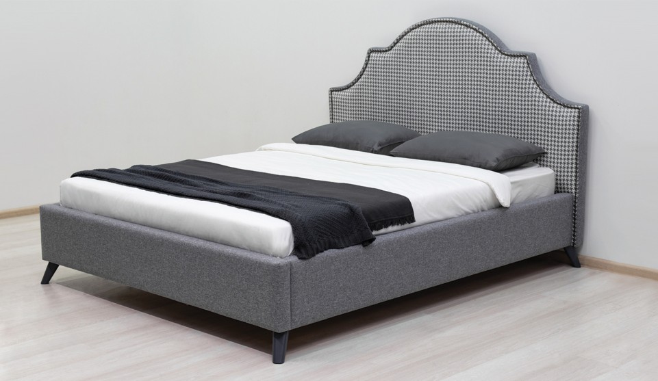 Мягкая кровать Фаина 160 Rolan 16/1 (grey)/Trussardi 0/1 (grey) - фото 5