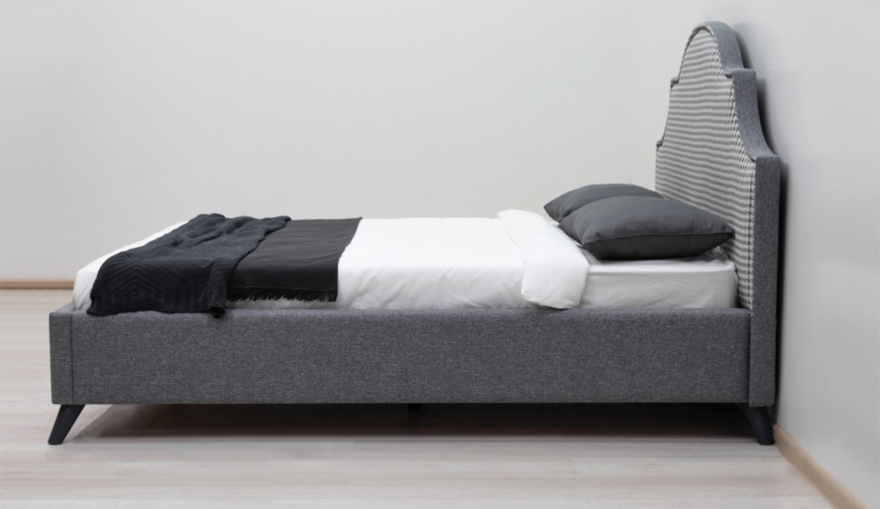 Мягкая кровать Фаина 160 Rolan 16/1 (grey)/Trussardi 0/1 (grey) - фото 7