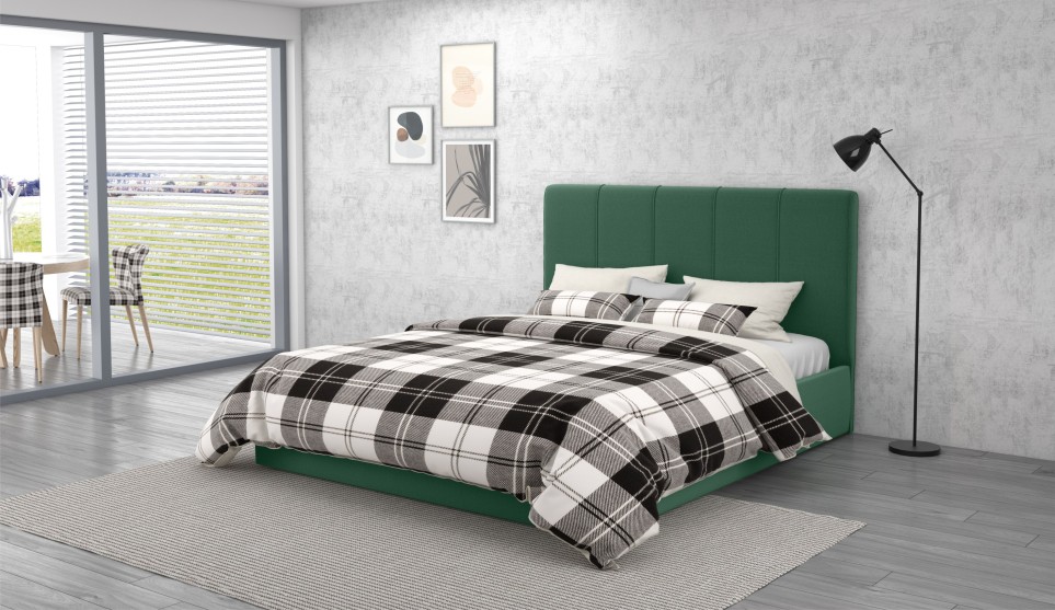 Мягкая кровать Джессика 140 Amigo green  (подъемник) - фото 1