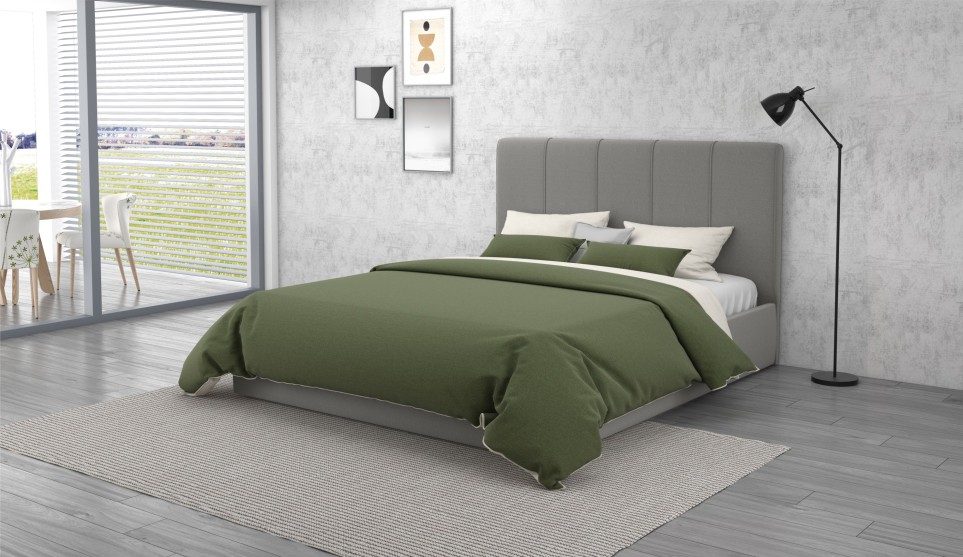 Мягкая кровать Джессика 160 Amigo grey  (подъемник) - фото 1