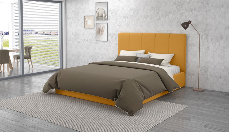 Мягкая кровать Джессика 180 Amigo yellow  (подъемник) - фото 1