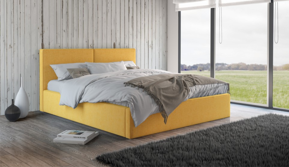 Мягкая кровать Фернандо 160 Antonio yellow (подъемник) - фото 1