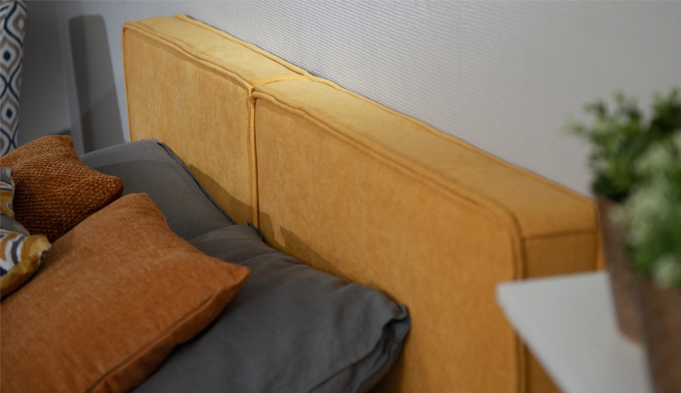 Мягкая кровать Фернандо 160 Antonio yellow (подъемник) - фото 7