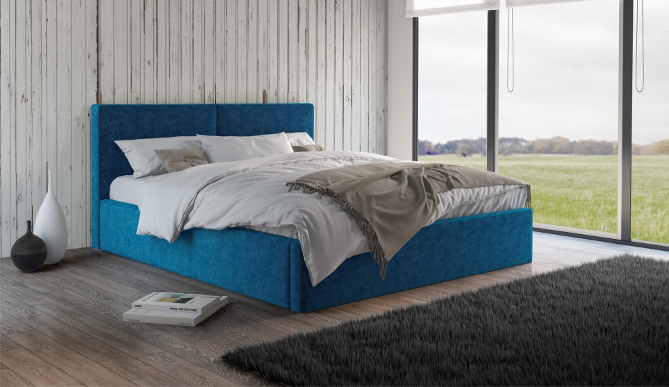 Мягкая кровать Фернандо 160 Antonio blue (подъемник) - фото 1