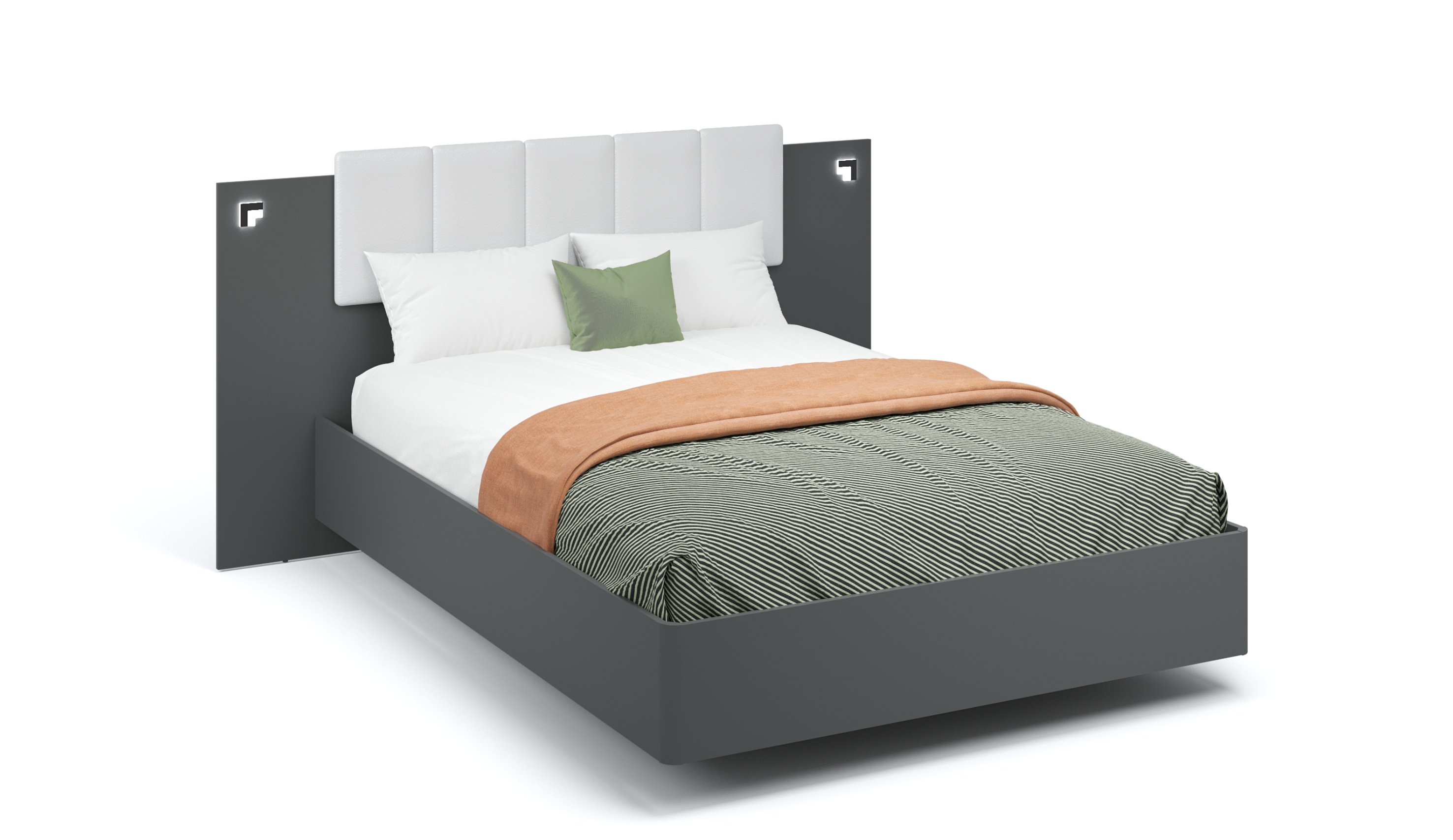 Кровать Мишель МИ 140 без ламелей, цвет антрацит - фото 2