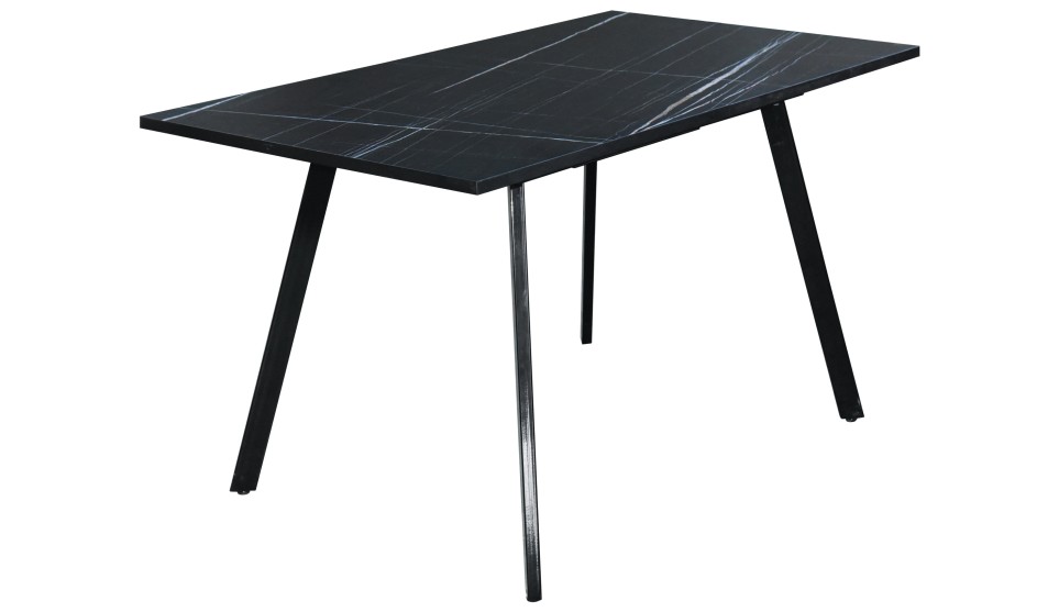Стол кухонный KST раздвижной Мрамор черный/черный металл - фото 1