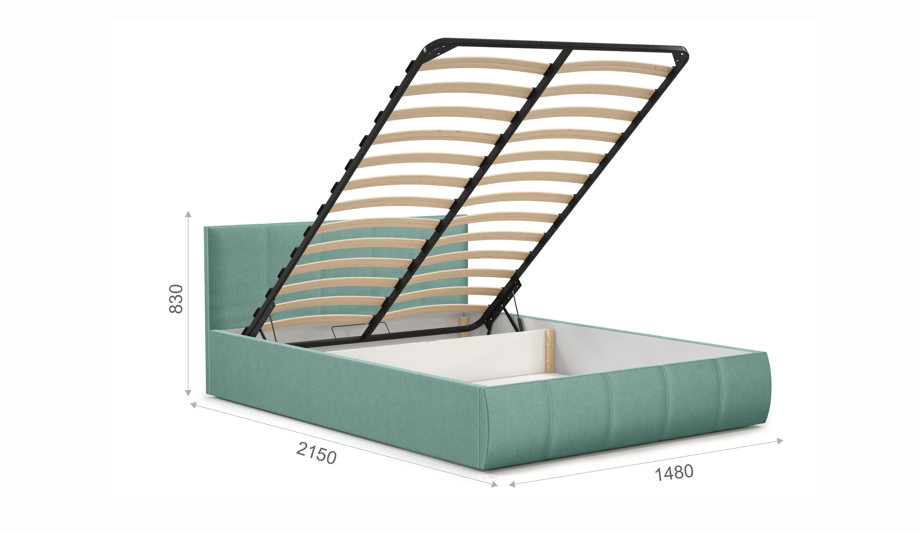 Мягкая кровать Верона 140*200 (подъемник), цвет bingo mint - фото 5