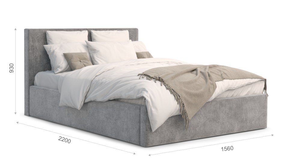 Мягкая кровать Фернандо 140 Antonio/grey (подъемник) - фото 4