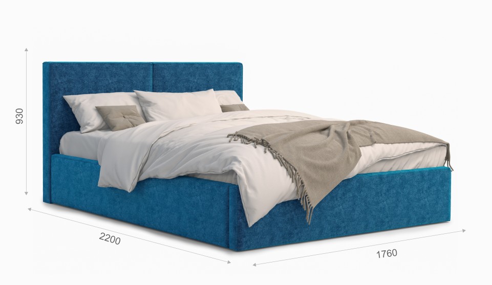 Мягкая кровать Фернандо 160 Antonio blue (подъемник) - фото 4