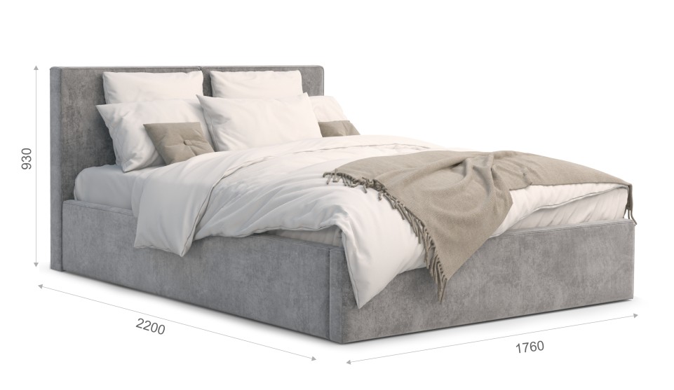 Мягкая кровать Фернандо 160 Antonio grey (подъемник) - фото 4