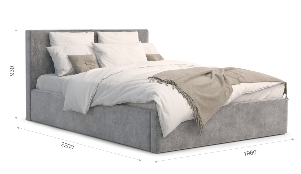 Мягкая кровать Фернандо 180 Antonio grey (подъемник) - фото 4