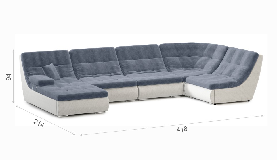 Угловой диван Бозен 5 Noel/steel - купить по лучшим ценам, заказать онлайнв каталоге интернет магазина качественной мебели Мебель Шара