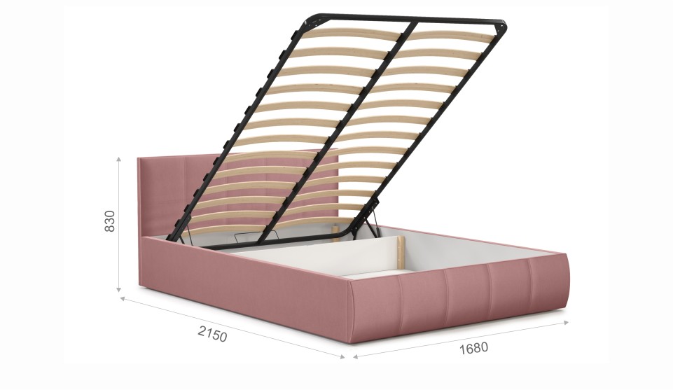 Мягкая кровать Верона 160*200 (подъемник) Bingo mauve - фото 4