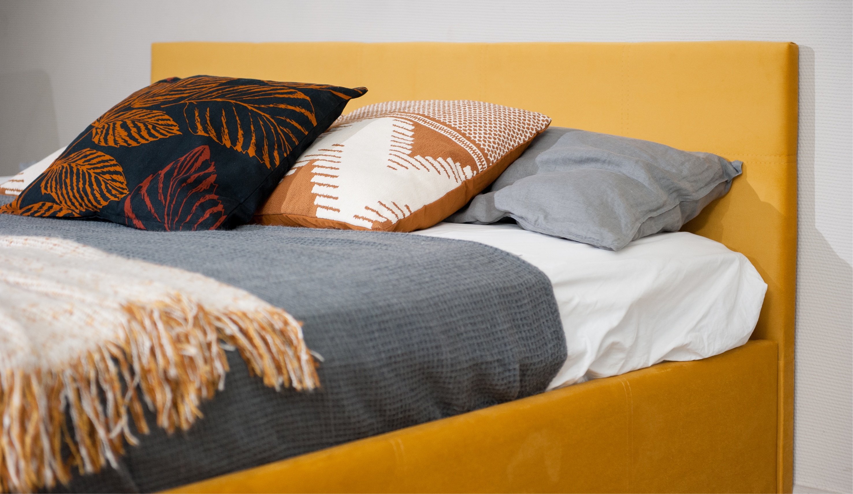 Мягкая кровать Верона 160, цвет bingo mustard (подъемник) - фото 10