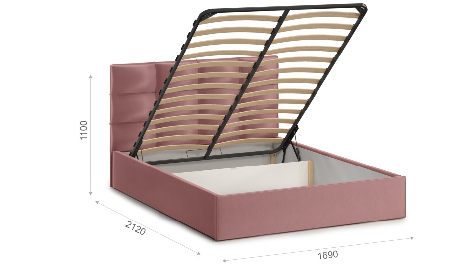 Мягкая кровать Вена 160 Bingo mauve (подъемник) - фото 4