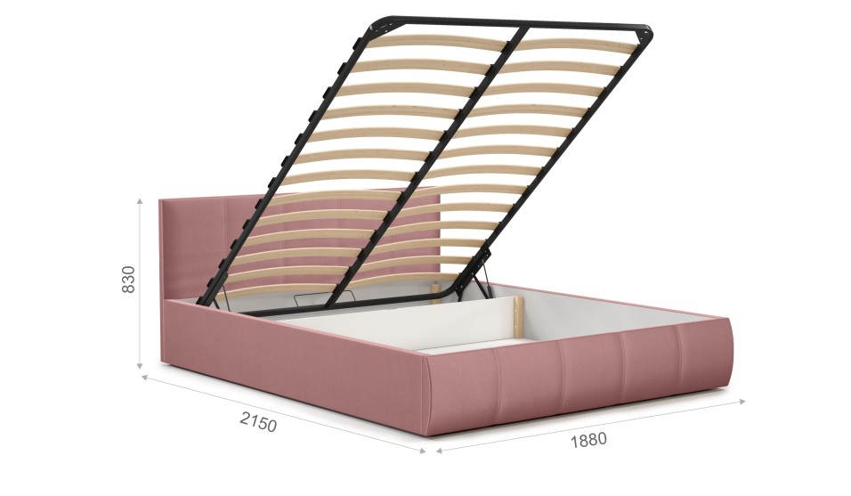 Мягкая кровать Верона 180*200 (подъемник) Bingo mauve - фото 4