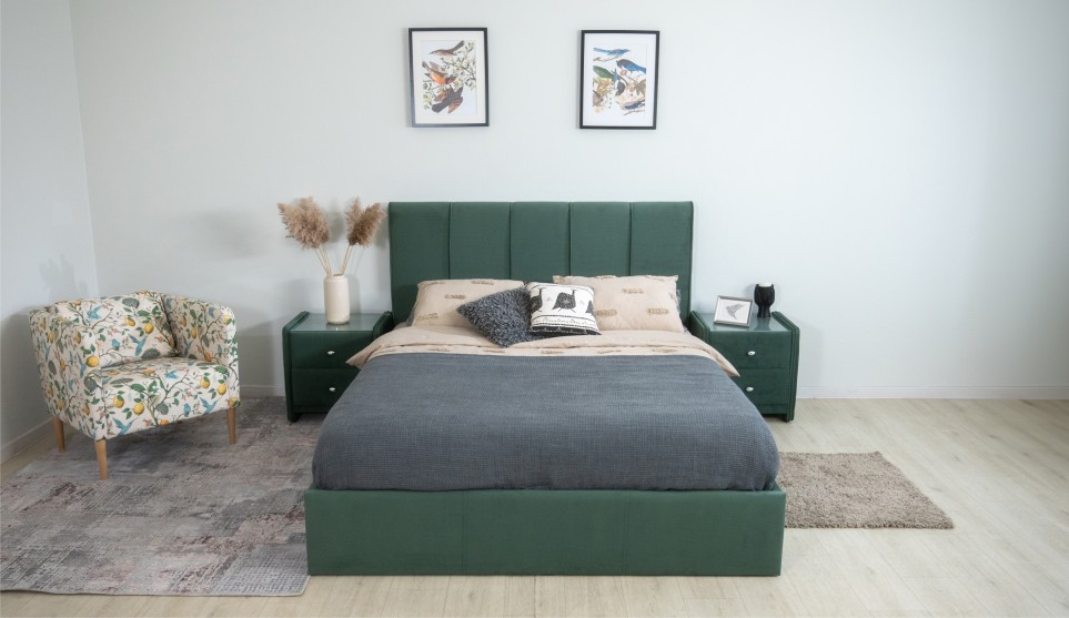 Мягкая кровать Джессика 160 Amigo green  (подъемник) - фото 5