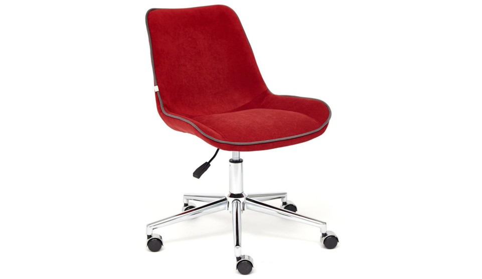 Кресло офисное STYLE Флок, бордовый 10 - фото 1