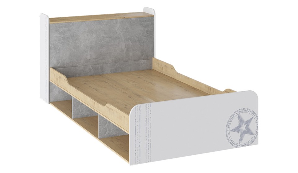 Кровать для детской Мегаполис без под.мех. 120*200 Бунратти/белый с ФП - фото 1