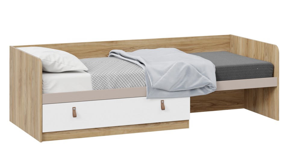 Кровать для детской Марвин с 1 ящ. 80*200 Глиняный серый/Белый/Яблоня Беллуно - фото 1