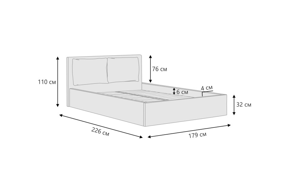 Мягкая кровать Эмилия 160 Antonio/grey (подъемник) - фото 5