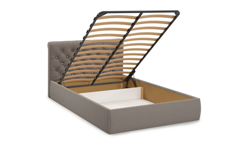 Мягкая кровать Беатриче со стразами 160*200 (подъемник) Lecco vision - фото 4
