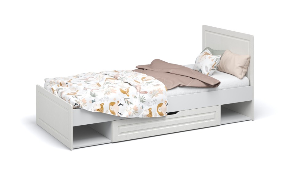 Кровать для детской Лацио 90*200 Белое дерево - фото 1