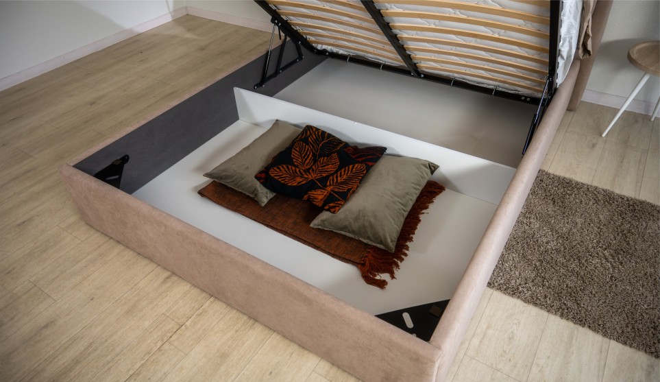 Мягкая кровать Эмилия 160 Antonio/sand (подъемник) - фото 13