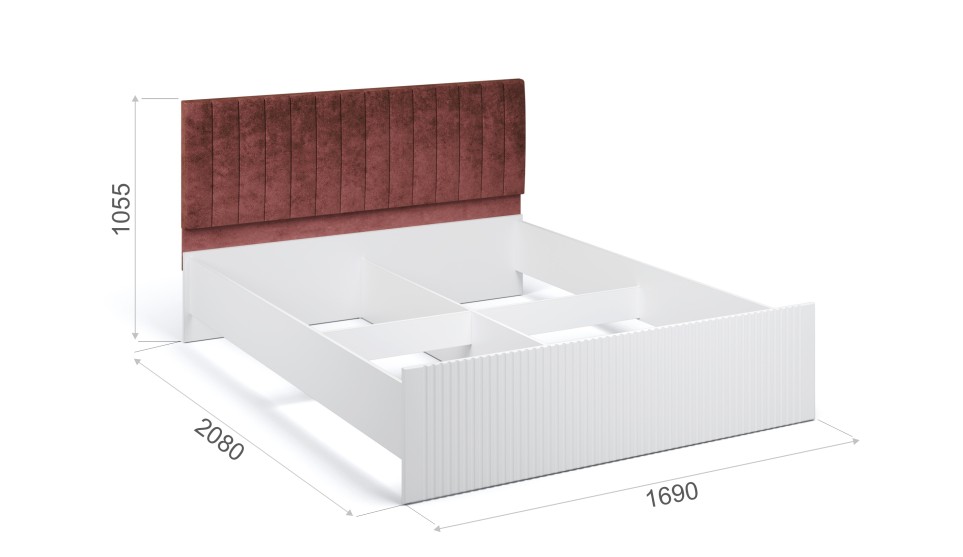 Кровать Миа МИ 160 без ламелей Белый (Kengoo) - фото 2