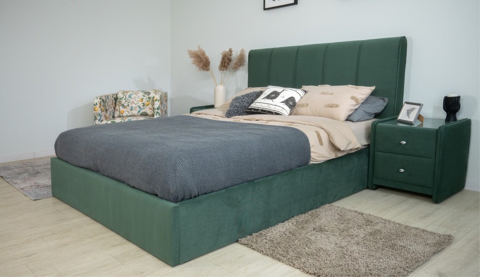 Мягкая кровать Джессика 140 Amigo green  (подъемник) - фото 6