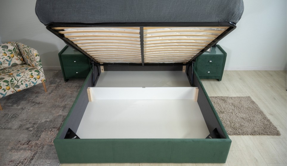 Мягкая кровать Джессика 160 Amigo green  (подъемник) - фото 13